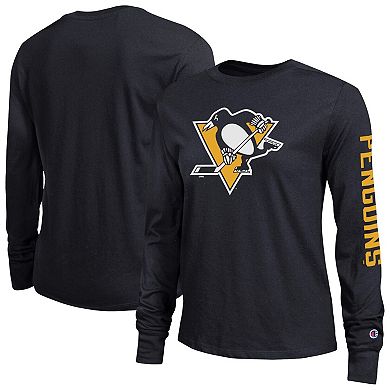 Women's Champion Black Pittsburgh Penguins 2-Hit Long Sleeve T-Shirt