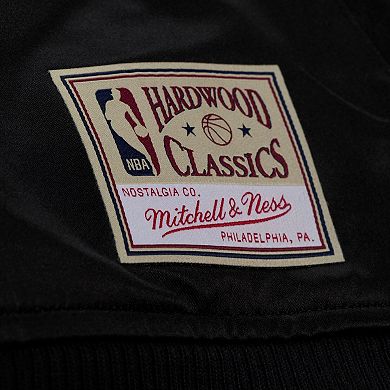 Men's Mitchell & Ness Black Los Angeles Lakers Chrome Satin Bomber Full-Zip Jacket