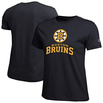 Women's Champion Black Boston Bruins Wordmark Lockup T-Shirt