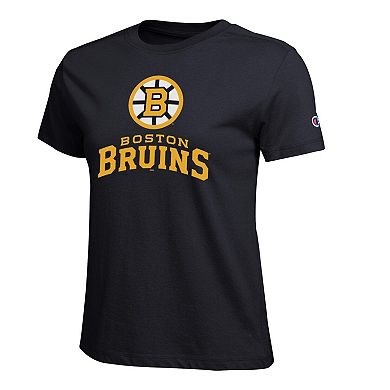 Women's Champion Black Boston Bruins Wordmark Lockup T-Shirt