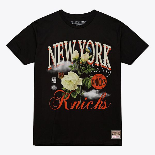 Unisex Mitchell & Ness Black New York Knicks Floral Graphic T-Shirt