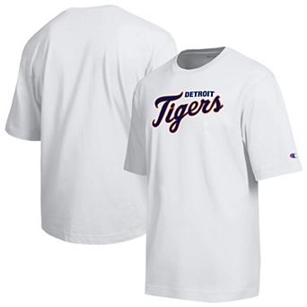Men's Champion White Detroit Tigers All Star Arched Chenille Wordmark T-Shirt