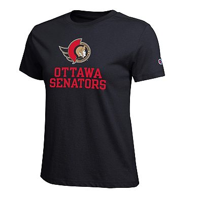 Women's Champion Black Ottawa Senators Wordmark Lockup T-Shirt