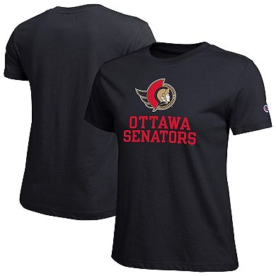 Women's Champion Black Ottawa Senators Wordmark Lockup T-Shirt