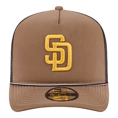 Men's New Era Brown San Diego Padres Worn A-Frame 9FIFTY Trucker Snapback Hat