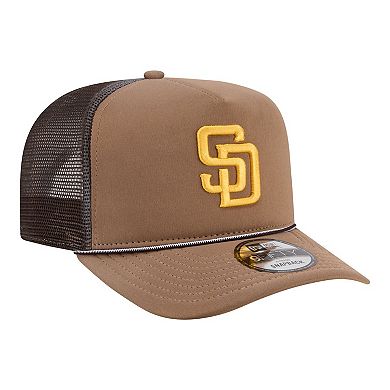 Men's New Era Brown San Diego Padres Worn A-Frame 9FIFTY Trucker Snapback Hat