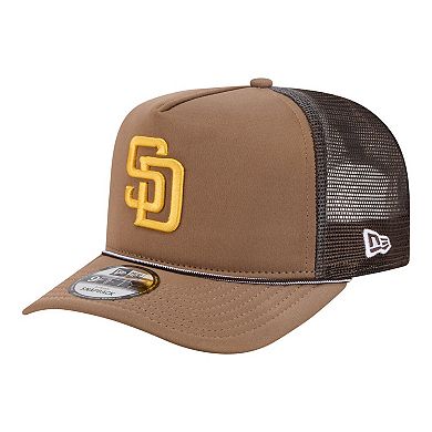 Men's New Era Brown San Diego Padres Worn A-Frame 9FIFTY Trucker Snapback Hat