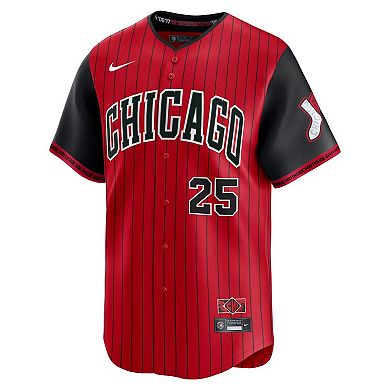 Men's Nike Andrew Vaughn Red/Black Chicago White Sox 2025 City Connect Limited Player Jersey