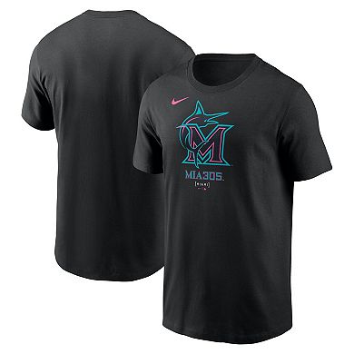 Men's Nike Black Miami Marlins 2025 City Connect Large Logo T-Shirt