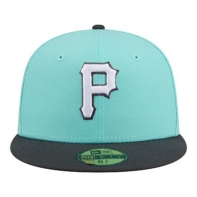 Men's New Era Turquoise/Charcoal Pittsburgh Pirates Two-Tone Color Pack 59FIFTY Fitted Hat