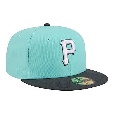 Men's New Era Turquoise/Charcoal Pittsburgh Pirates Two-Tone Color Pack 59FIFTY Fitted Hat