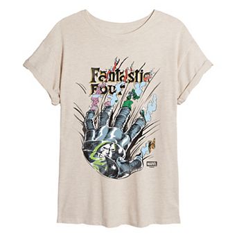Juniors' Marvel The Fantastic Four vs. Doctor Doom Oversized Tee