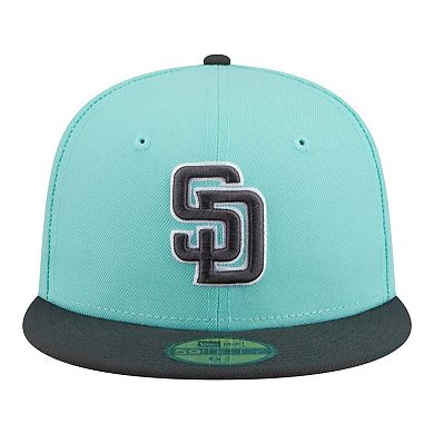 Men's New Era Turquoise/Charcoal San Diego Padres Two-Tone Color Pack 59FIFTY Fitted Hat