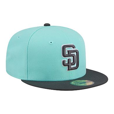 Men's New Era Turquoise/Charcoal San Diego Padres Two-Tone Color Pack 59FIFTY Fitted Hat