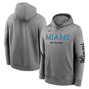 Men's Nike Heather Charcoal Miami Marlins City Connect Club Hoodie