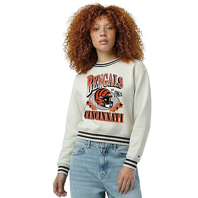 Women's Champion Cream Cincinnati Bengals Reverse Weave Fleece Sweatshirt