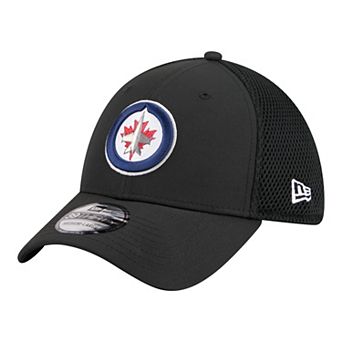 Men's New Era Black Winnipeg Jets Logo 39THIRTY Flex Hat