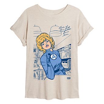 Juniors' Marvel The Fantastic Four Invisible Woman Oversized Tee