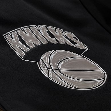 Men's Mitchell & Ness Black New York Knicks Chrome Satin Bomber Full-Zip Jacket