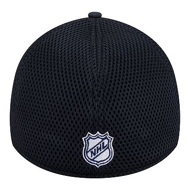 Men's New Era Navy Edmonton Oilers Logo 39THIRTY Flex Hat
