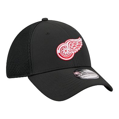 Men's New Era Black Detroit Red Wings Logo 39THIRTY Flex Hat
