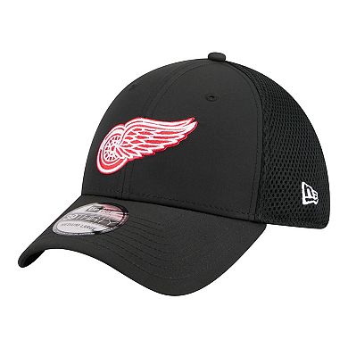 Men's New Era Black Detroit Red Wings Logo 39THIRTY Flex Hat