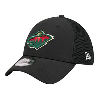 Men's New Era Black Minnesota Wild Logo 39THIRTY Flex Hat