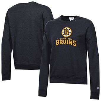 Women's Champion Black Boston Bruins Wordmark Lockup Powerblend Sweatshirt