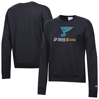 Women's Champion Black St. Louis Blues Wordmark Lockup Powerblend Sweatshirt