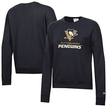 Women's Champion Black Pittsburgh Penguins Wordmark Lockup Powerblend Sweatshirt
