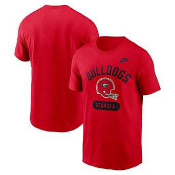 Men's Nike Red Georgia Bulldogs Legacy Arch Helmet T-Shirt