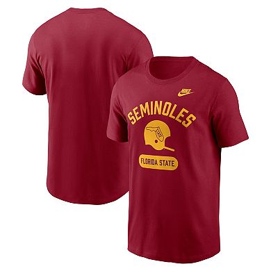 Men's Nike Garnet Florida State Seminoles Legacy Arch Helmet T-Shirt