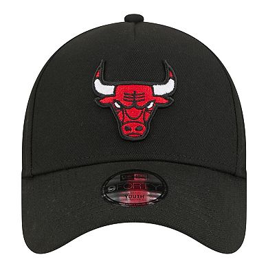 Youth New Era Black Chicago Bulls 9FORTY A-Frame Adjustable Hat