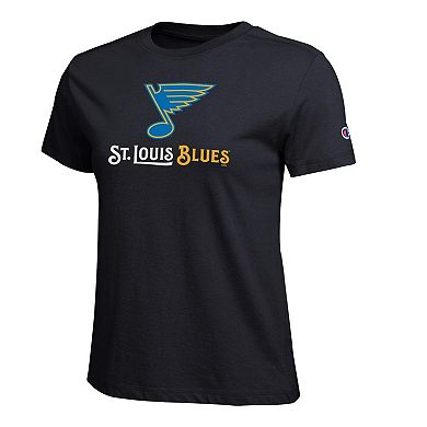 Women's Champion Black St. Louis Blues Wordmark Lockup T-Shirt