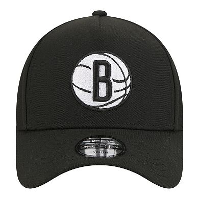 Youth New Era Black Brooklyn Nets 9FORTY A-Frame Adjustable Hat
