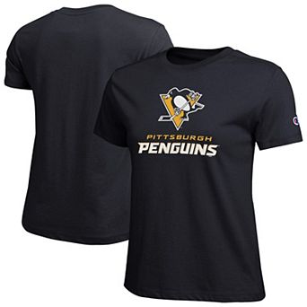 Women's Champion Black Pittsburgh Penguins Wordmark Lockup T-Shirt