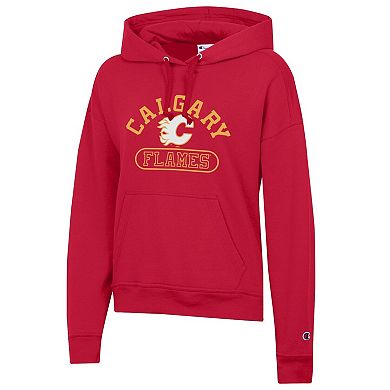 Women's Champion Red Calgary Flames Arched Pill Box Hoodie