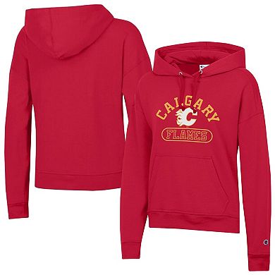 Women's Champion Red Calgary Flames Arched Pill Box Hoodie