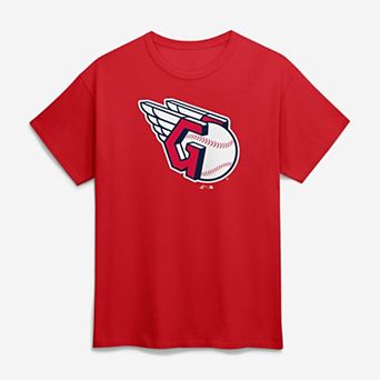Men's Logo Athletic Red Cleveland Guardians Official Logo T-Shirt