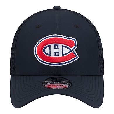 Men's New Era Navy Montreal Canadiens Logo 39THIRTY Flex Hat