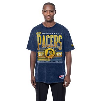 Men's New Era Navy Indiana Pacers Oversized Throwback Collection Mineral Wash T-Shirt
