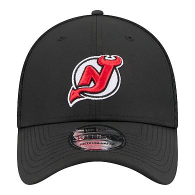 Men's New Era Black New Jersey Devils Logo 39THIRTY Flex Hat