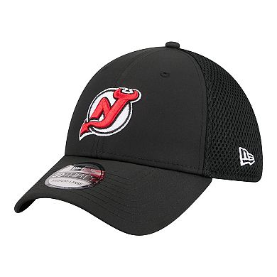 Men's New Era Black New Jersey Devils Logo 39THIRTY Flex Hat