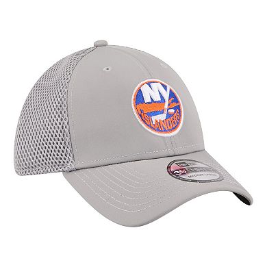Men's New Era Gray New York Islanders Logo 39THIRTY Flex Hat