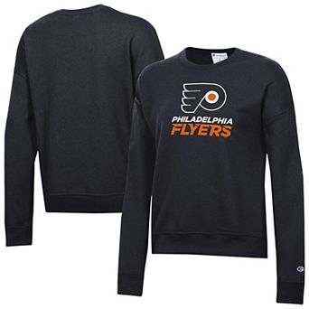 Women's Champion Black Philadelphia Flyers Wordmark Lockup Powerblend Sweatshirt