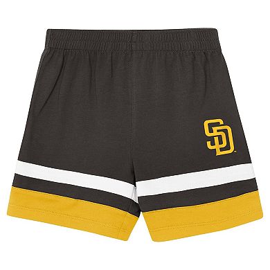 Toddler Outerstuff Brown San Diego Padres Ground Ball T-Shirt & Shorts Set