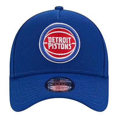 Youth New Era Blue Detroit Pistons 9FORTY A-Frame Adjustable Hat