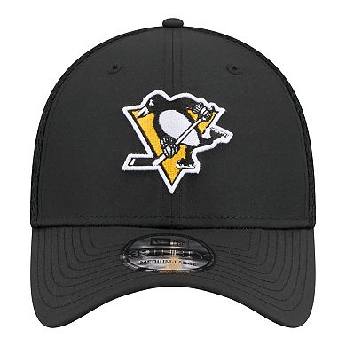 Men's New Era Black Pittsburgh Penguins Logo 39THIRTY Flex Hat
