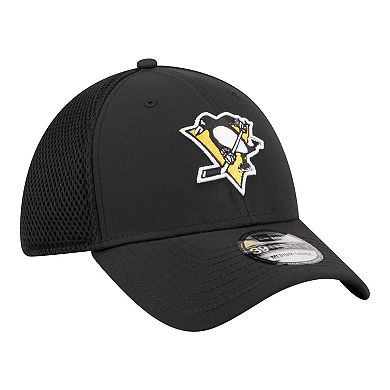 Men's New Era Black Pittsburgh Penguins Logo 39THIRTY Flex Hat
