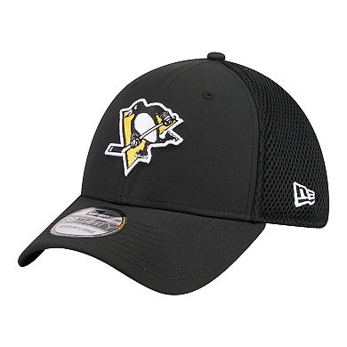 Men's New Era Black Pittsburgh Penguins Logo 39THIRTY Flex Hat